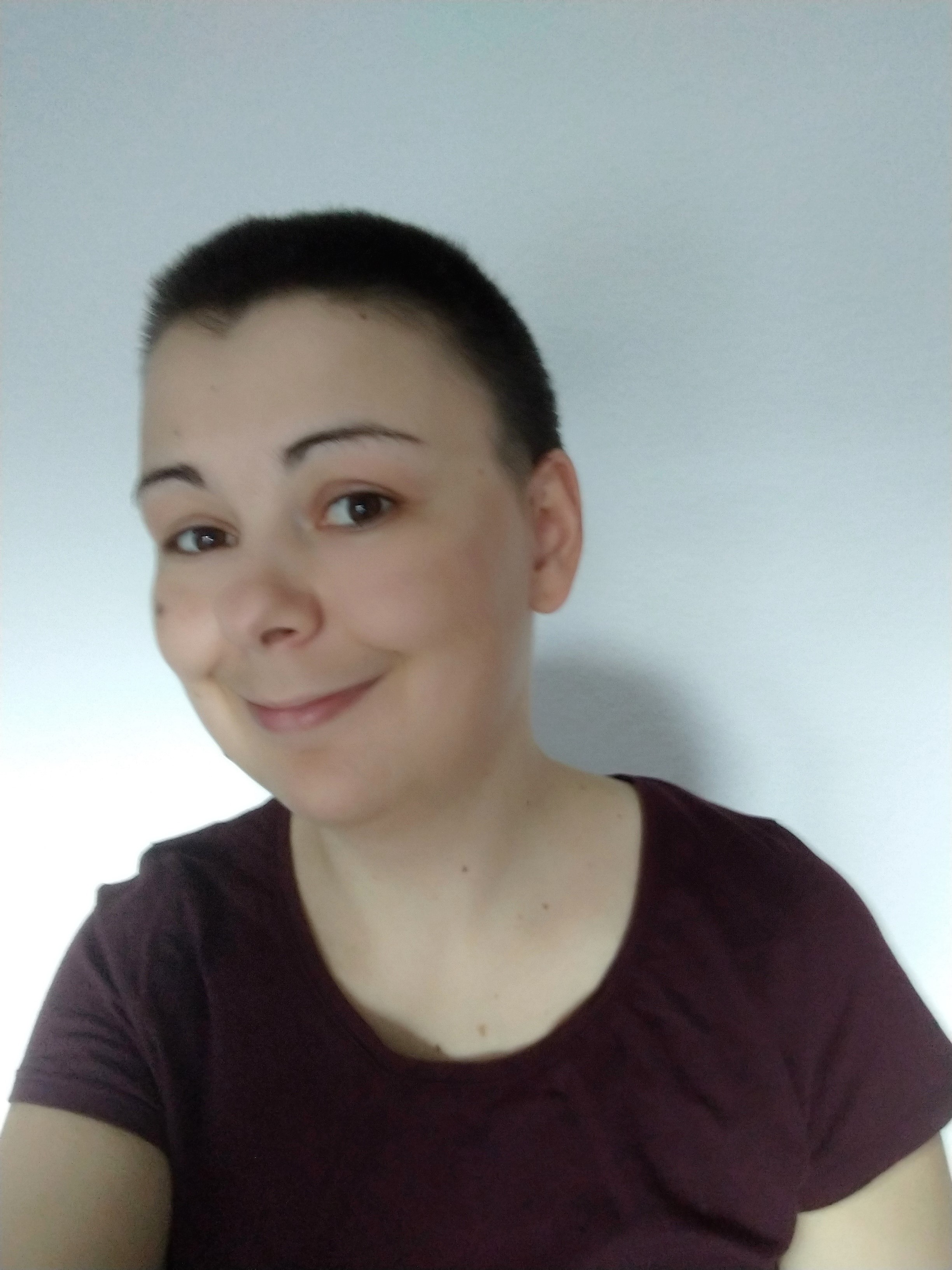 Short hair after cutting